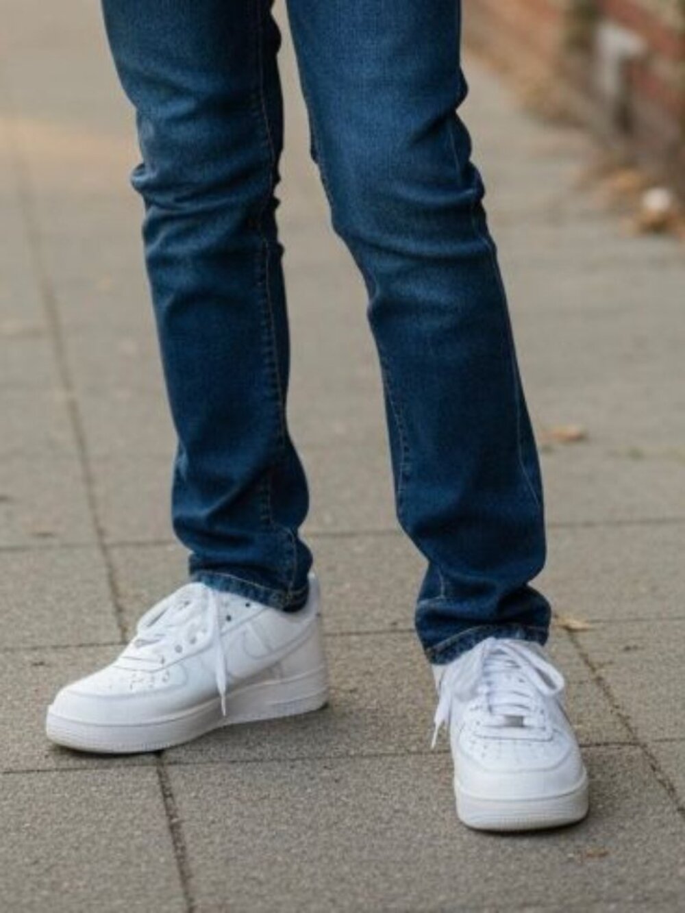 Nike Force 1 Low White Leather Toddler/Youth Sneakers size 1Y (A3)